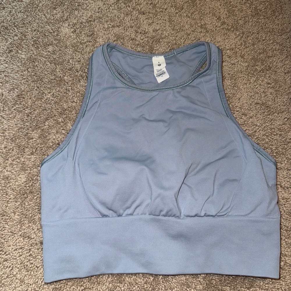 lululemon athletica Light Blue High-Neck Sports Bra